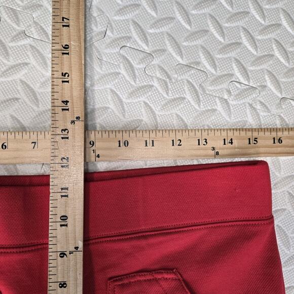 Anthropologie Maeve Wide Leg Pants Womens Medium Petite Red Pull On Knit Stretch - Picture 10 of 11